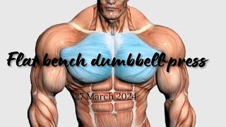 Chest muscles workout  flat bench dumbbell press [upl. by Niad]