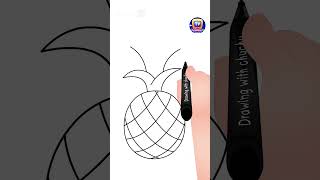 How to Draw a Pineapple Shorts drawingtutorial drawingforkids chuchutv drawingshorts [upl. by Ellett]