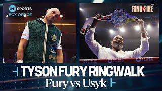 👑 Tyson Furys INCREDIBLE ringwalk before facing Oleksandr Usyk at RingOfFire 🔥 FuryUsyk 🇸🇦 [upl. by Amadus]