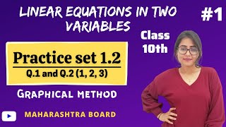 Ch 1 Linear equations in two variables  Practice set 12 Q1Q2  123  Class 10  Graphical M [upl. by Kriss971]