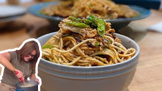 How to Make Rotisserie Chicken and Scallion Noodles  Rachael Ray [upl. by Affra]