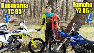 KTM Husqvarna TC 85 vs Yamaha YZ 85 2Stroke Dirt Bike SHOOTOUT [upl. by Viviyan]