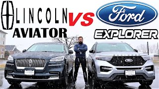 2023 Lincoln Aviator VS 2023 Ford Explorer Which Is The Better Buy [upl. by Connors]