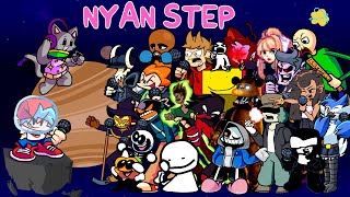 FNF Nyan Step But Different Characters Sing It 🎼 Nyan Cats Song But Everyone Sings It [upl. by Jahdiel]