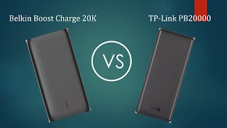 Belkin Boost Charge 20K vs TPLink PB20000  Review [upl. by Nicolas]