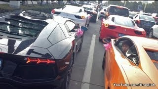 Crazy Gallardo ride  Supercar Wedding in China Aventador 458 LP5704 amp more [upl. by Znerol329]