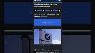 6M BMW emissions class action settlement [upl. by Elvah]