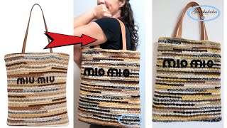 👜🌟 Descubre como Hacer el Bolso MIU MIU Tote Bag Paso a Paso Más FÁCIL en Ganchillo o Crochet [upl. by Anaibib]