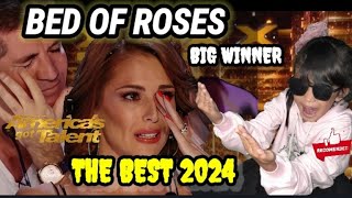 6 year old Filipina girl sing the song Bed of Roses perfectly made simon cowell and audience cry [upl. by Ruenhs]