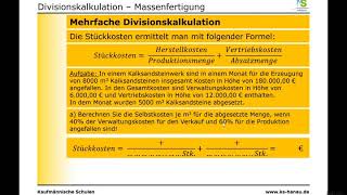 KLR  Kostenrechnung  Kostenträgerstückrechnung  Divisionskalkulation [upl. by Gualterio]