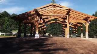 Timber Frame raising by Portico Timber Frames  Muskoka Ontario [upl. by Frager298]