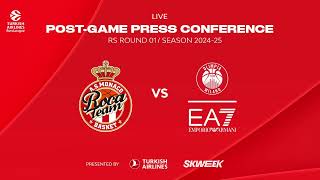 Euroligue  Live  PostGame Press Conference  AS Monaco Roca Team  Olimpia Milano [upl. by Maurreen93]