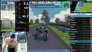 Zwift Cycling  Threshold effort with Team JETT on the Muckle Yin Scotland 33  39wkg [upl. by Mroz574]