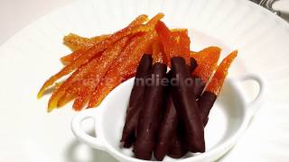 Orangette Recipe How to make candied orange peels chocolate covered [upl. by Ainatit]