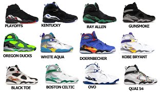 EVERY PAIR OF AIR JORDAN 8s WITH NAMES [upl. by Aerona772]