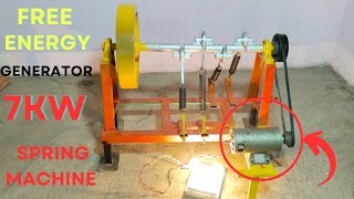 Build Flywheel Spring Machine Make Electricity Free Energy Generator 220v Using Welding Machine [upl. by Aiva]