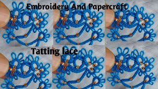 Tatting lace design tutorial for beginnersThe art of lace makingBeautiful lace making 384 [upl. by Postman]