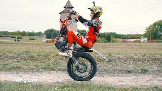 DEFI  Julien Perret en Trial 100 Wheeling  sans la roue avant [upl. by Hildie]