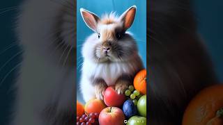 Cute Rabbit Read about Fruits 🍉 🍎 🍌 Shorts Video The cute animals [upl. by Aicineohp383]