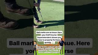 How to Fix a Divot on the Putting Green Essential Tips from a Golf Superintendent golftips [upl. by Idorb789]