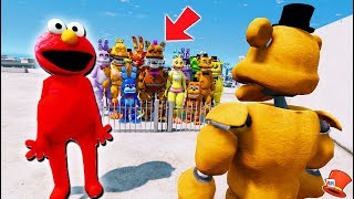 CAN BUFF FREDDY SAVE ALL THE ANIMATRONICS FROM EVIL ELMO GTA 5 Mods FNAF RedHatter [upl. by Tallu]