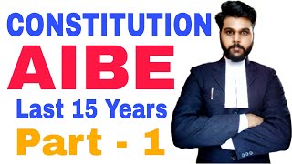 AIBE constitution part 1aibe exam preparation 2023aibe previous year question papers with answers [upl. by Ymas]