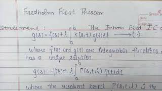 fredholm theorem 1 [upl. by Abigale]