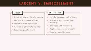 Criminal Law tutorial Embezzlement and False Pretenses  quimbeecom [upl. by Turley]