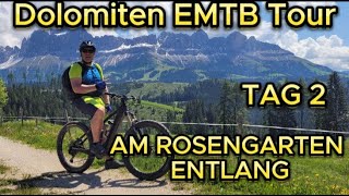 DOLOMITEN EMTB TOUR Am Rosengarten entlang über Welschnofen Karersee [upl. by Nonnerb]