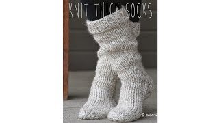 KNITTING TUTORIAL  FAST amp EASY THICK SOCKS [upl. by Albertson]