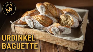 Knusprige UrDinkel Baguette Brötchen  backen mit Dinkel [upl. by Erland]