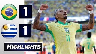 Brazil vs Uruguay 11 Highlights [upl. by Aennyl]