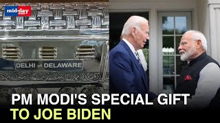 Watch Heres what PM Modi gifted to US President Joe Biden [upl. by Ymij877]