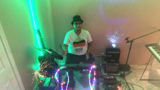 Playing the drums and singing Feliz Navidad [upl. by Allimac]