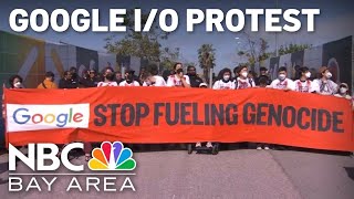 Protesters converge on Google IO conference in Mountain View [upl. by Nanor358]