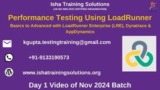 Performance Testing using LoadRunner Day 1 13th November 2024 [upl. by Tamra]