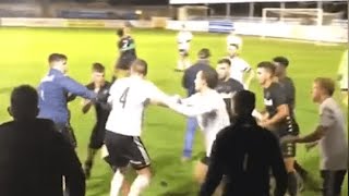 Friendly between Rhyl and Leeds United Under23s abandoned after melee [upl. by Arnst]