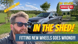 In The Shed Ep 3 Fitting Stupidly Big New Wheels and Spacers To My Ford Ranger Goes Wrong [upl. by Acinyt]