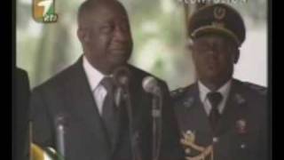 Gbagbo pleure les victimes du drame au stade Félix Houphouet B [upl. by Lubow]