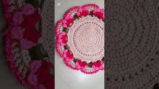 crochet table mat  কুশিকাটার টেবিল ম্যাট  Crochet table topper crochet tablemat [upl. by Idet]