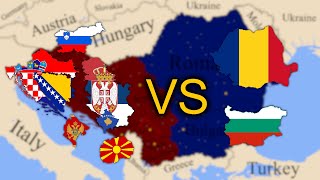 Former Yugoslavian Countries vs Romania and Bulgaria  Country vs Country Simulation Animation 2023 [upl. by Sena751]