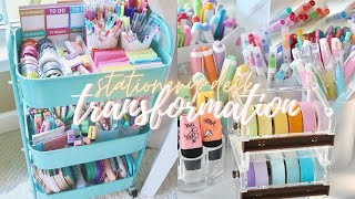 Desk  stationery organization makeover ✨🍃 [upl. by Nohs]