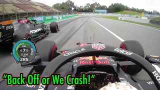 Verstappens quotYou back off or we crashquot Race Start [upl. by Sidonius]