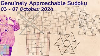 Genuinely Approachable Sudoku GAS  03Oct to 07Oct2024 [upl. by Sorensen732]