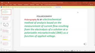 electrochemical analysis polarography [upl. by Annoynek]