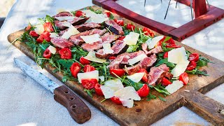 Florentine Steak Salad Tbone arugula Parmesan [upl. by Lenehc66]