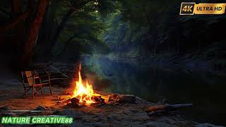 Relaxing Fire and Crickets Sounds Solution To Insomnia  Fire and Crickets Sounds For Sleeping ASMR [upl. by Sigismundo79]