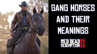 GANG HORSES AND THEIR MEANINGS  RED DEAD REDEMPTION 2 [upl. by Berkly]