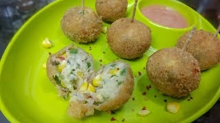 Cheese Corn Balls  Recipe in Marathi [upl. by Anahahs]