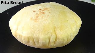 Only 3 Ingredients  Pita Bread at home  Flatbread Recipe No Oven No Yeast   Pita Bread Recipe [upl. by Lekar930]